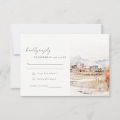 ソルトミニマルレイクシティユタウォーター結婚カラー 出欠カード (正面)