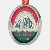 ソルトレイクシティからメリークリスマスユタのお土産 メタルオーナメント (左)