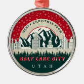 ソルトレイクシティからメリークリスマスユタのお土産 メタルオーナメント (正面)