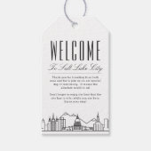 ソルトレイクシティのスカイライン | ウェルカムメッセージ ギフトタグ (正面)