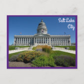 ソルトレイクシティキャピトル建物（ユタ）と文字 ポストカード (正面)
