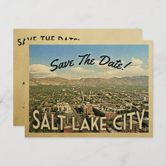 ソルトレイクシティユタの日付を保存 案内ポストカード (正面/裏面)
