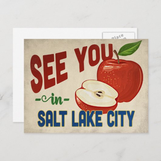 ソルトレイクシティユタアップル – ヴィンテージ旅行 ポストカード (正面/裏面)