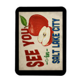 ソルトレイクシティユタアップル – ヴィンテージ旅行 マグネット (縦)