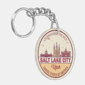 ソルトレイクシティユタシティスカイラインエンブレム キーホルダー (正面左)