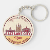 ソルトレイクシティユタシティスカイラインエンブレム キーホルダー (裏面)
