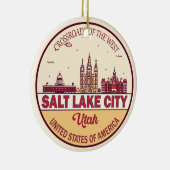 ソルトレイクシティユタシティスカイラインエンブレム セラミックオーナメント (右)