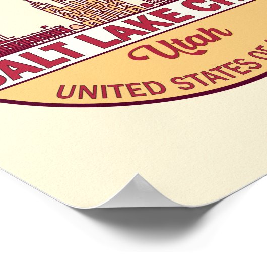 ソルトレイクシティユタシティスカイラインエンブレム ポスター (角)