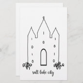 ソルトレイクシティユタシンプルテンプルモダン 便箋 (正面/裏面)