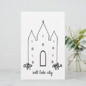 ソルトレイクシティユタシンプルテンプルモダン 便箋 (スタンド正面)