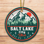 ソルトレイクシティユタスキースミナリーレトロヴィンテージ80s セラミックオーナメント