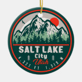 ソルトレイクシティユタスキースミナリーレトロヴィンテージ80s セラミックオーナメント (正面)