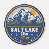 ソルトレイクシティユタスキースミナリーレトロヴィンテージ80s マグネット (正面)