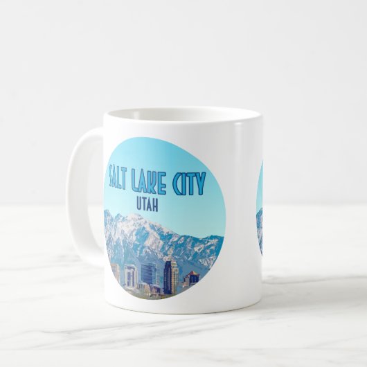 ソルトレイクシティユタダウンタウンヴィンテージ コーヒーマグカップ (正面左)