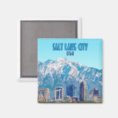 ソルトレイクシティユタダウンタウンヴィンテージ マグネット (正面/裏面)