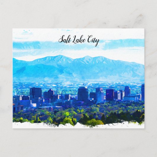 ソルトレイクシティユタパノラマビュー ポストカード (正面)
