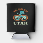 ソルトレイクシティユタレトロスノーボード 缶クーラー (正面)