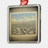 ソルトレイクシティユタヴィンテージトラベルオーナメント メタルオーナメント (左)