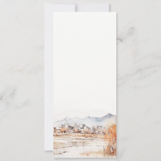 ソルトレイクシティユタ水の色結婚のメニューカード 招待状 (裏面)