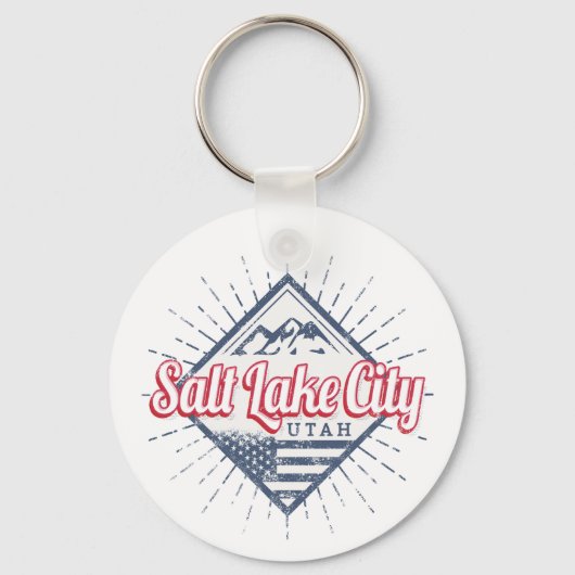 ソルトレイクシティユタ統一された州山脈USA キーホルダー (正面)