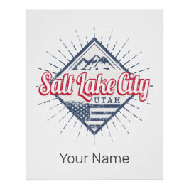 ソルトレイクシティユタ統一された州山脈USA ポスター