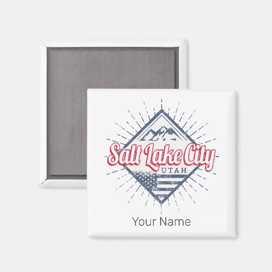 ソルトレイクシティユタ統一された州山脈USA マグネット (正面/裏面)