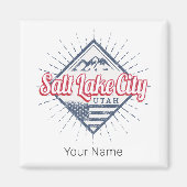 ソルトレイクシティユタ統一された州山脈USA マグネット (正面)