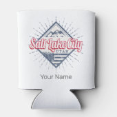 ソルトレイクシティユタ統一された州山脈USA 缶クーラー (裏面)