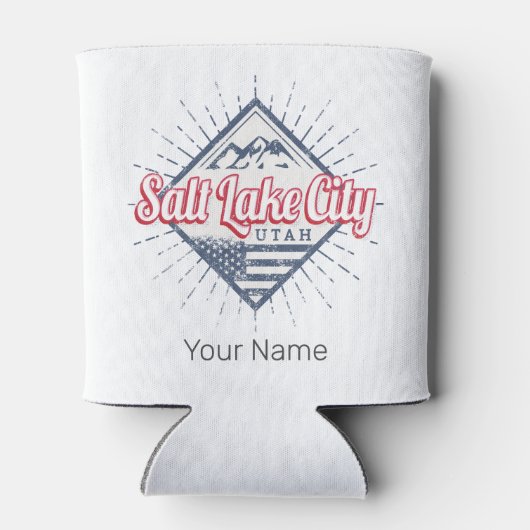 ソルトレイクシティユタ統一された州山脈USA 缶クーラー (裏面)