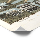 ソルトレイクシティユタ1870アンティークパノラママップ ポスター (角)