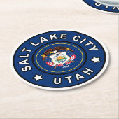 ソルトレイクシティユタ ラウンドペーパーコースター (アングル)