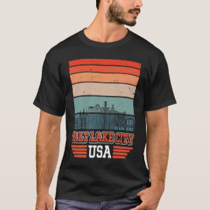 ソルトレイクシティユタUSAレトロヴィンテージサンセットスカイリ Tシャツ