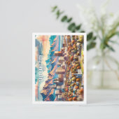 ソルトレイクシティユタUSA有名な場所水色 ポストカード (スタンド正面)