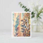 ソルトレイクシティユタUSA有名な場所水色 ポストカード (スタンド正面)