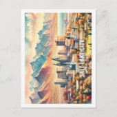 ソルトレイクシティユタUSA有名な場所水色 ポストカード (正面)