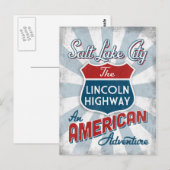 ソルトレイクシティリンカーンHwyヴィンテージアメリカユタ ポストカード (正面/裏面)