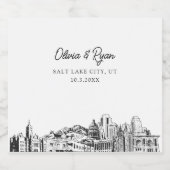 ソルトレイクシティ結婚のシャンパンラベル スパークリングワインラベル (シングルラベル)