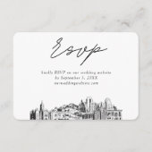 ソルトレイクシティ結婚のミニマリストスケッチRSVP エンクロージャーカード (正面)