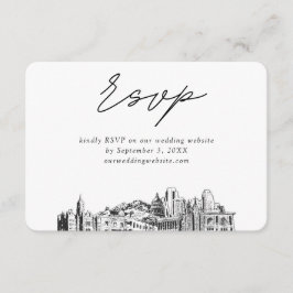 ソルトレイクシティ結婚のミニマリストスケッチRSVP エンクロージャーカード