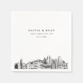 ソルトレイクシティ結婚ズ紙カクテルナプキン スタンダードカクテルナプキン (正面)