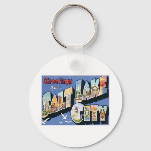 ソルトレイクシティ・ユタからの挨拶 キーホルダー (正面)