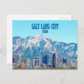 ソルトレイクシティ ユタ州 ダウンタウン ヴィンテージ ポストカード (正面/裏面)
