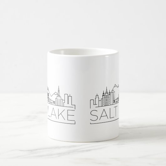 ソルトレイクシティ、ユタ様式のスカイラインコーヒーマグ コーヒーマグカップ (中央)