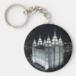 ソルトレイクシティLDS寺院の夜。 キーホルダー