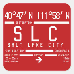 ソルトレイクシティSLC IATAエアポートコード スクエアシール