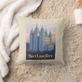 ソルトレイクテンプル | ユタ州ソルトレイクシティ クッション (ブランケット)