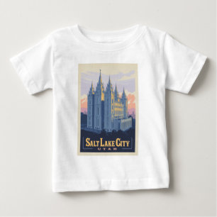 ソルトレイクテンプル ユタ州ソルトレイクシティ ベビーTシャツ