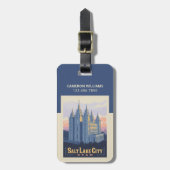 ソルトレイクテンプル | ユタ州ソルトレイクシティ ラゲッジタグ (正面縦)