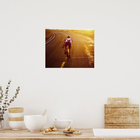 ソルトレークの近くのロードバイク素晴らしのサイクリスト ポスター (キッチン)