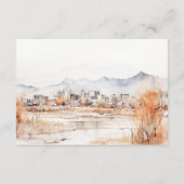 ソルトレークシティユタ水彩結婚式レセプション エンクロージャーカード (裏面)